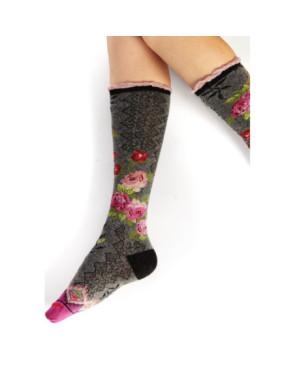 Mi bas Fil de Joie Laine Angora Grisettes fleurie