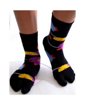 Chaussettes Japonaise Violettes Fleuries