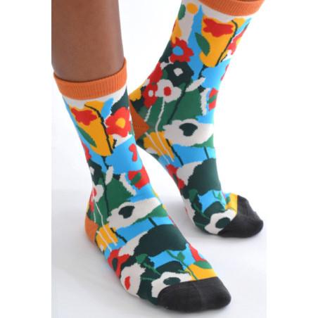 Chaussettes Bouquet Fleuries Psychédélique