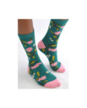 Chaussettes cobalt Pivoines fleuries