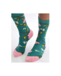 Chaussettes cobalt Pivoines fleuries