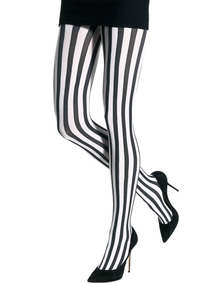 Collant Emilio Cavallini Rayures Barbelées blanc