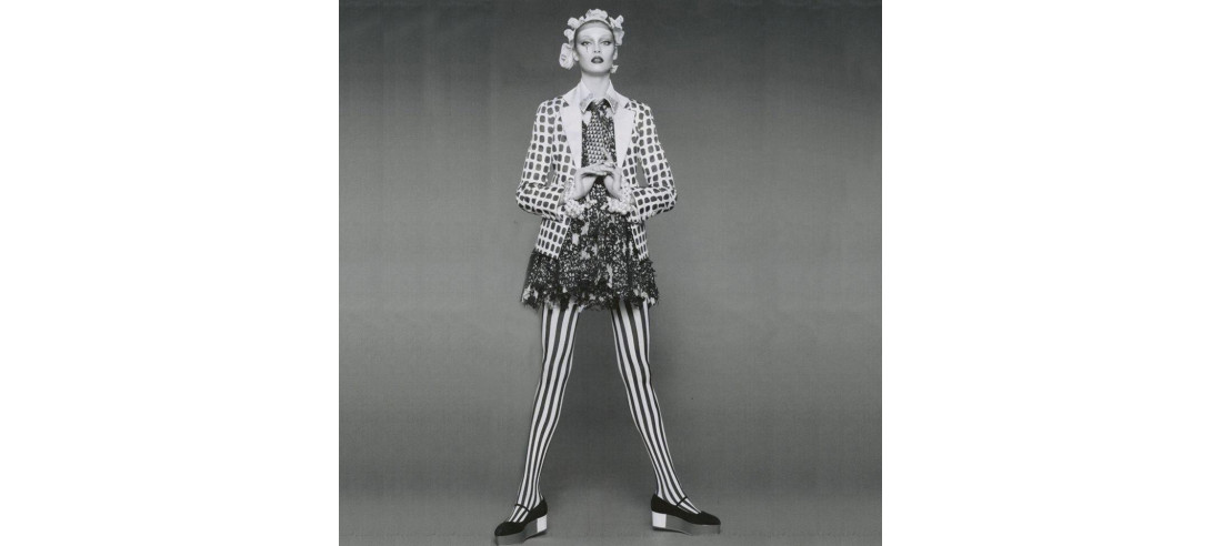 Collant Emilio Cavallini Rayures Barbelées blanc