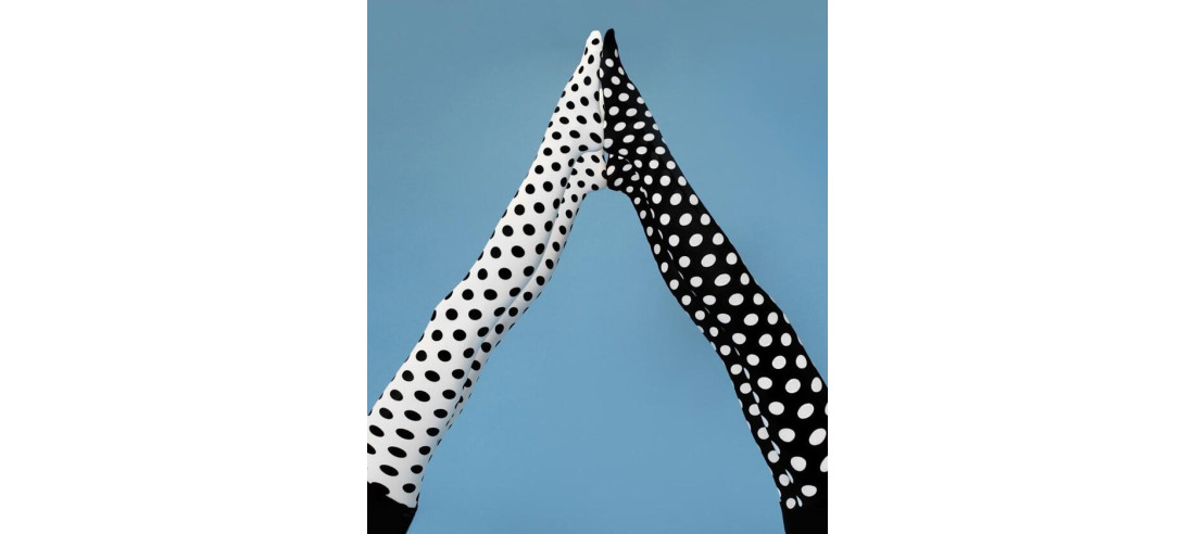 Collant Emilio Cavallini blanc pois noirs