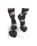 Chaussettes Noires belles Marguerites