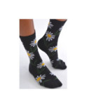 Chaussettes Noires belles Marguerites