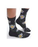 Chaussettes Noires belles Marguerites