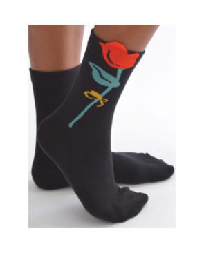 Chaussettes-les-petits-caprices-noires-tulipes-rouges