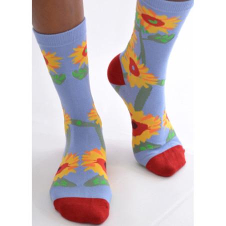 Chaussettes Ciel Bleu Hibiscus coton