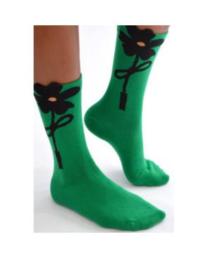 Chaussettes-les-petits-caprices-vertes-Petunias-noires-profile
