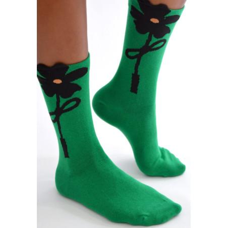 Chaussettes Vertes Petunia Noires
