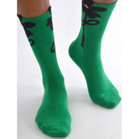 Chaussettes Vertes Petunia Noires