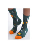 Chaussettes vertes Tulipes Oranges