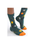 Chaussettes vertes Tulipes Oranges