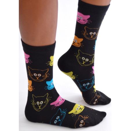 Chaussettes  Chats rigolo Mangas psychédéliques