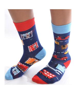 Chaussettes asymétriques vacances et cartes postales