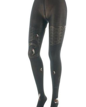Collant Lycra Berthe aux grands Pieds Gris Vagues noires Marron