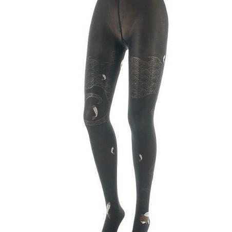 Collant Lycra Berthe aux grands Pieds Gris Vagues noires Marron