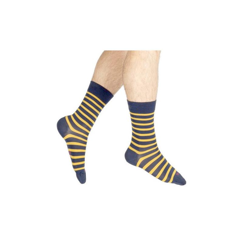 Chaussettes en Soie Berthe aux grands Pieds Rayures
