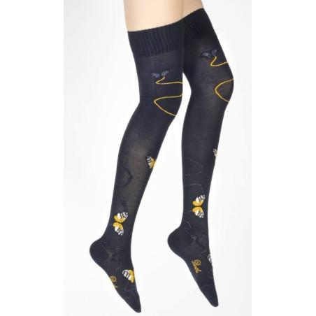 Jambière-berthe-aux-grands-pieds-coton-envole-de-papillons-dorés