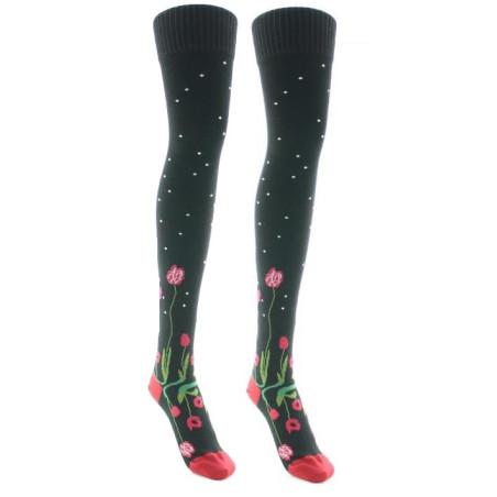 Jambière Hiver Berthe aux Grands Pieds Bouquet Fleuri