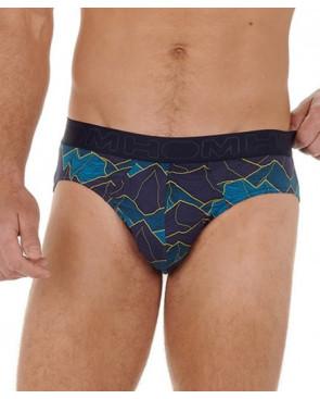 Slip Hom Imprimé Lino Feuillage Abstrait Bleu