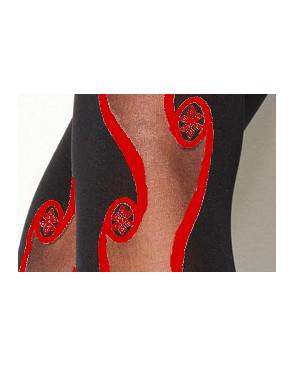 Collant-Girardi-opaque-trompe-l-oeil-folie-d-amour-détail-noir-rouge