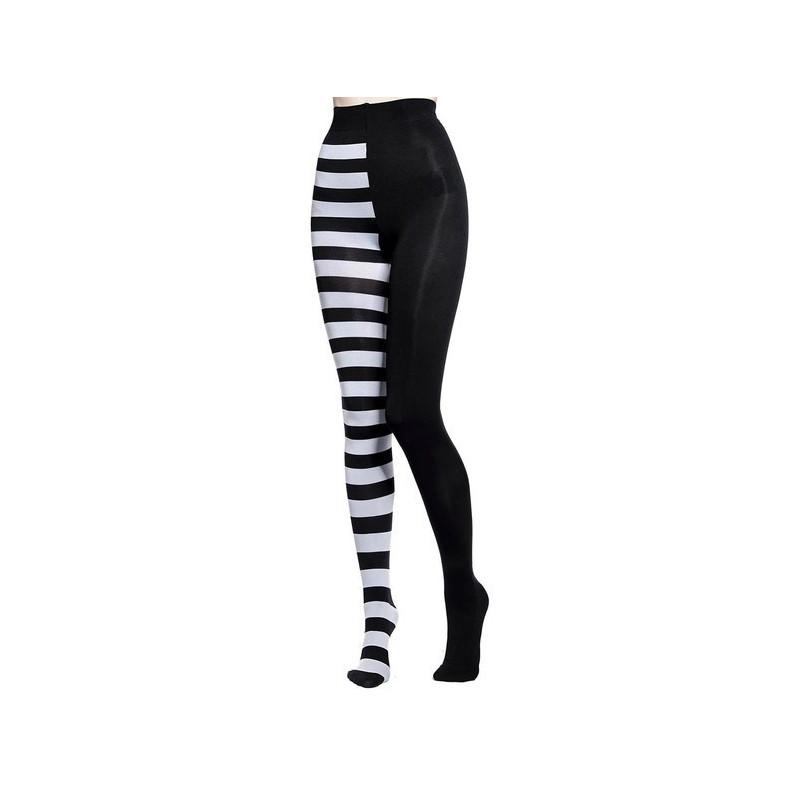 Collant Rayures Asymétriques Bicolore
