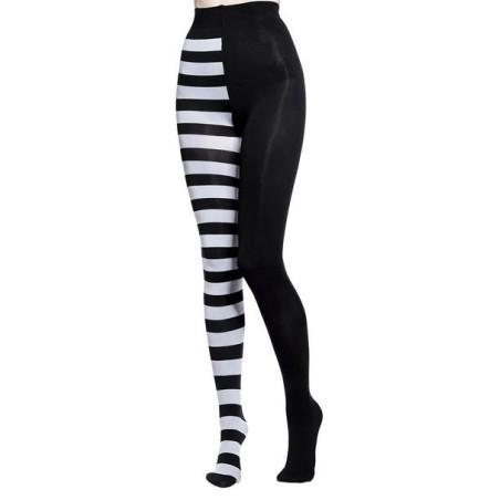 Collant Rayures Asymétriques Bicolore