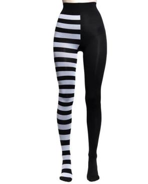  Collant-asymlmètrique-opaque-Rayures-noires-blanches-beetlejuice-face
