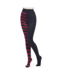 Collant Rayures Asymétriques Bicolore