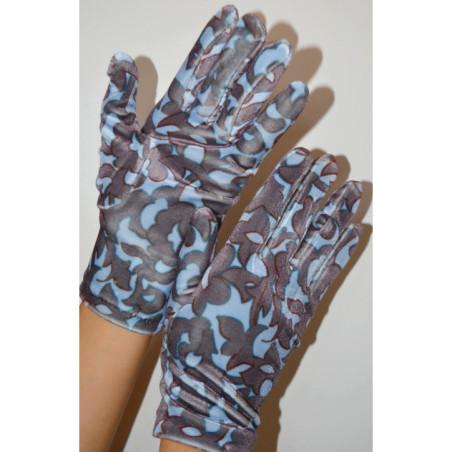Gants Fleurs D'aelys Imprimé Caprices velours Bleu