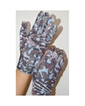 Gants Fleurs D'aelys Imprimé Caprices velours Bleu