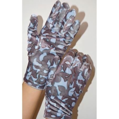 Gants Fleurs D'aelys Imprimé Caprices velours Bleu