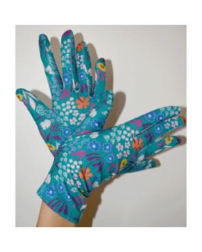 Gants imprimé Fleuris Harmonia bleu Caprices