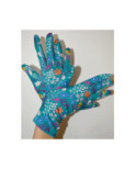 Gants imprimé Fleuris Harmonia bleu Caprices