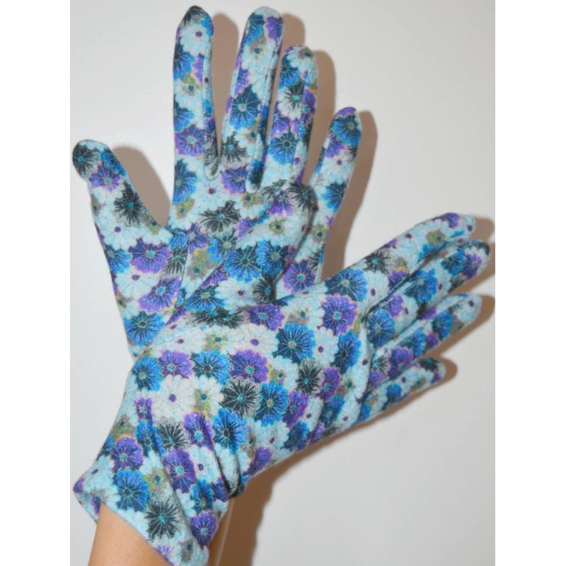 Gants Ixli Lucina petites Fleurs bleus Caprices