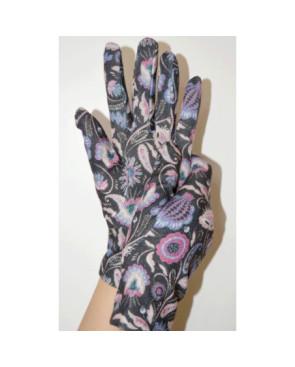 Gants Ixli fleurs de Lucinda Noir motif roses