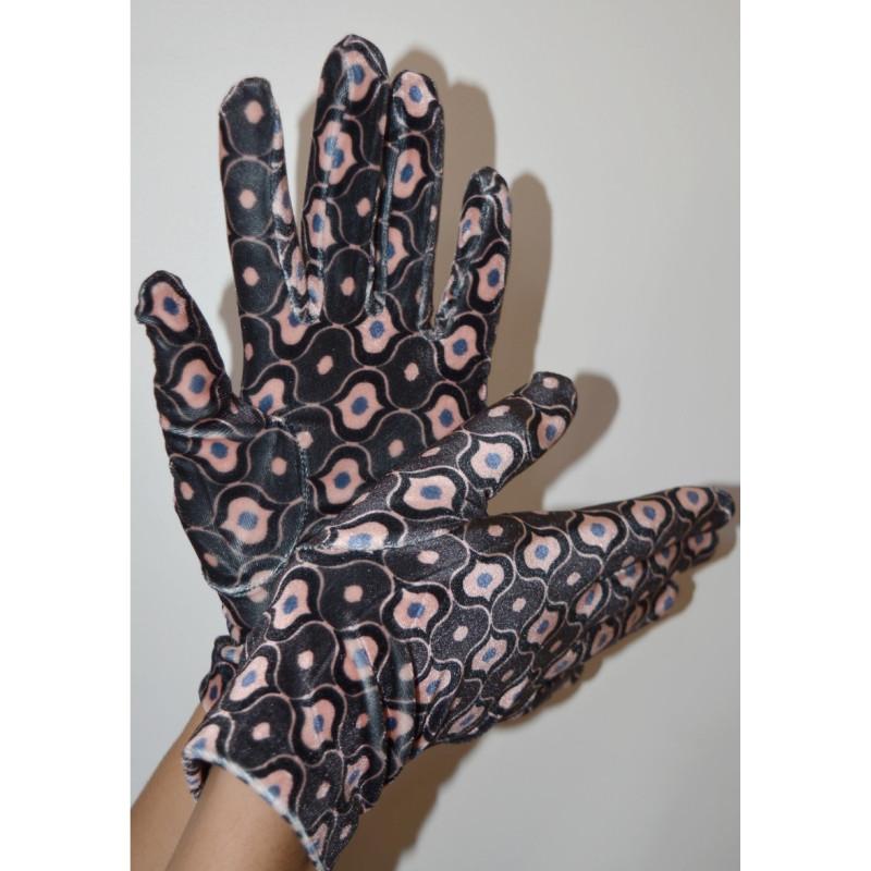 Gants Velours imprimé Olivia Psychédéliques