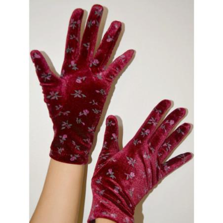 Gants velours imprimé Romantic Velvet