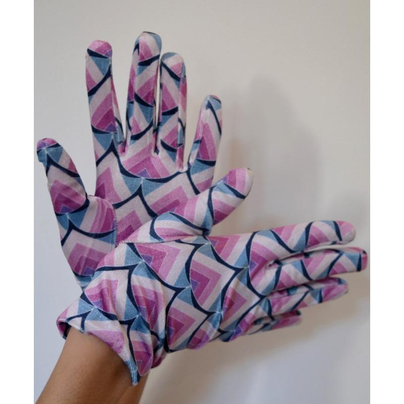 Gants Ixli  Velours imprimé Youki Roses Caprices