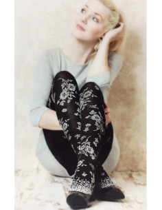 Collant coton chaud Cronert Fleuris