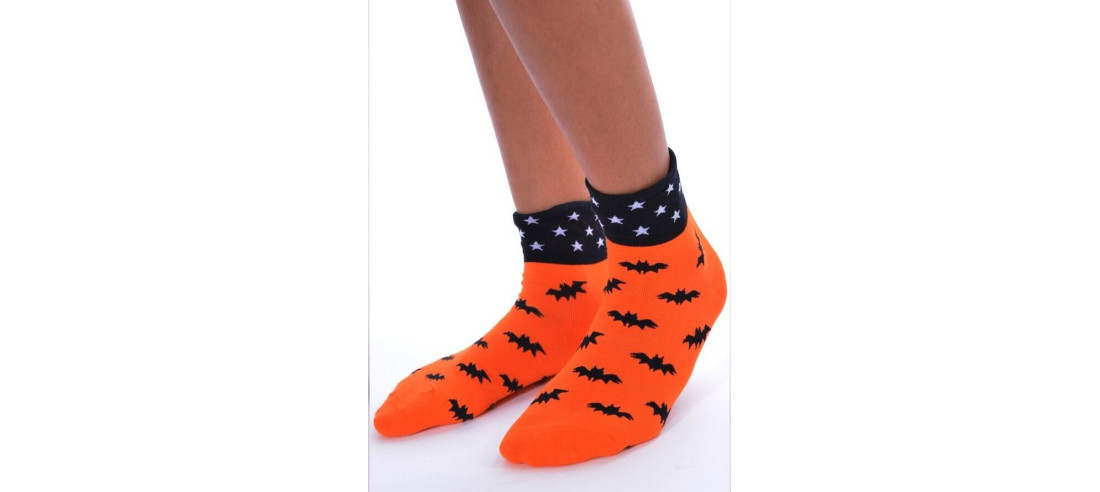 Chaussettes D'halloween orange batman