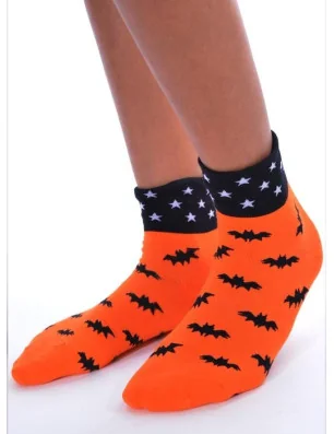 Chaussettes D'halloween orange batman