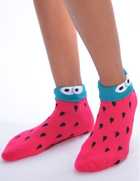 Chaussettes D'halloween roses à poil et monstres