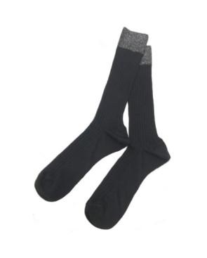 Chaussette-cotes-revers-lurex-non-comprimant-laine-sangaicomo-DC-noir