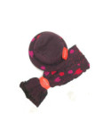 Coffret Echarpes et Bonnet Berthe Bordeaux bouquet