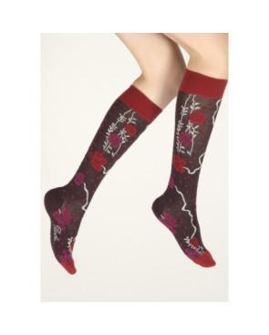  Mi-bas-hiver-best-of-Berthe-aux-grands-pieds-laine-et-coton-fleurs-bordeaux