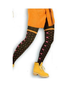 Collant Hiver Coton bio Cronert Pois et marguerites Psyché