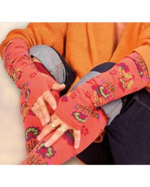 Mitaines-et chaussettes-cronert-fleurs